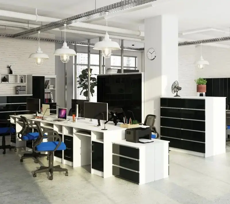 Masa de calculator Akord Ana (White/Graphite Gloss)