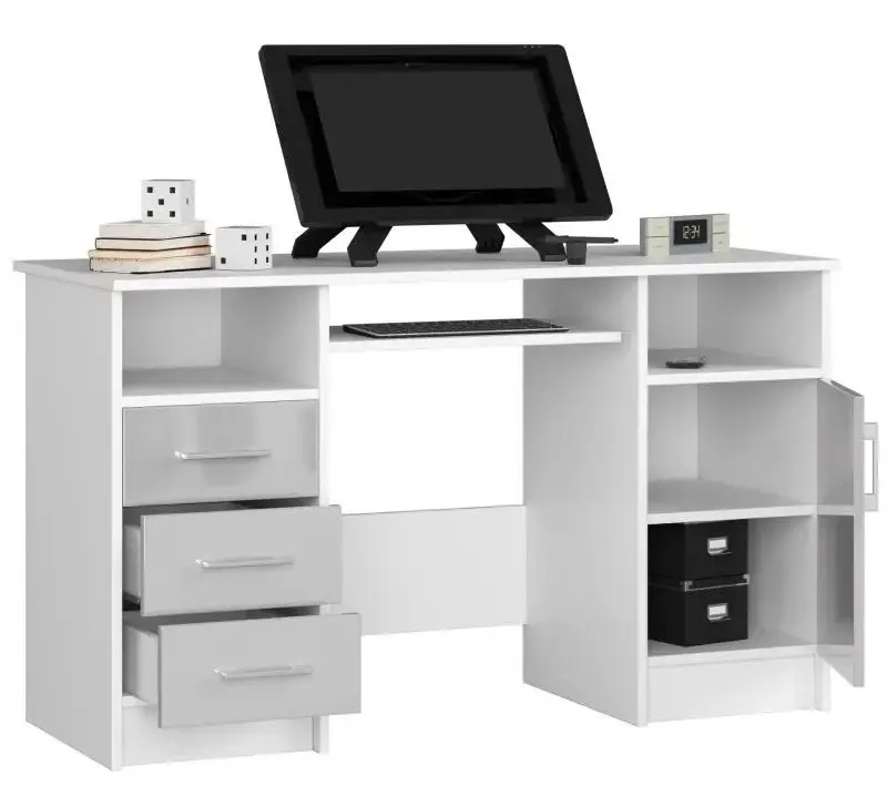 Masa de calculator Akord Ana (White/Metallic Gloss) - 5