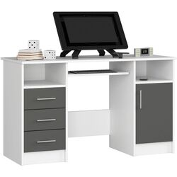 Masa de calculator Akord Ana 124cm (White/Graphite Gray)