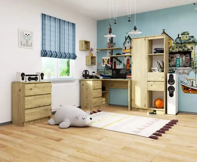 Masa de birou Akord B16 Left (Artisan Oak)