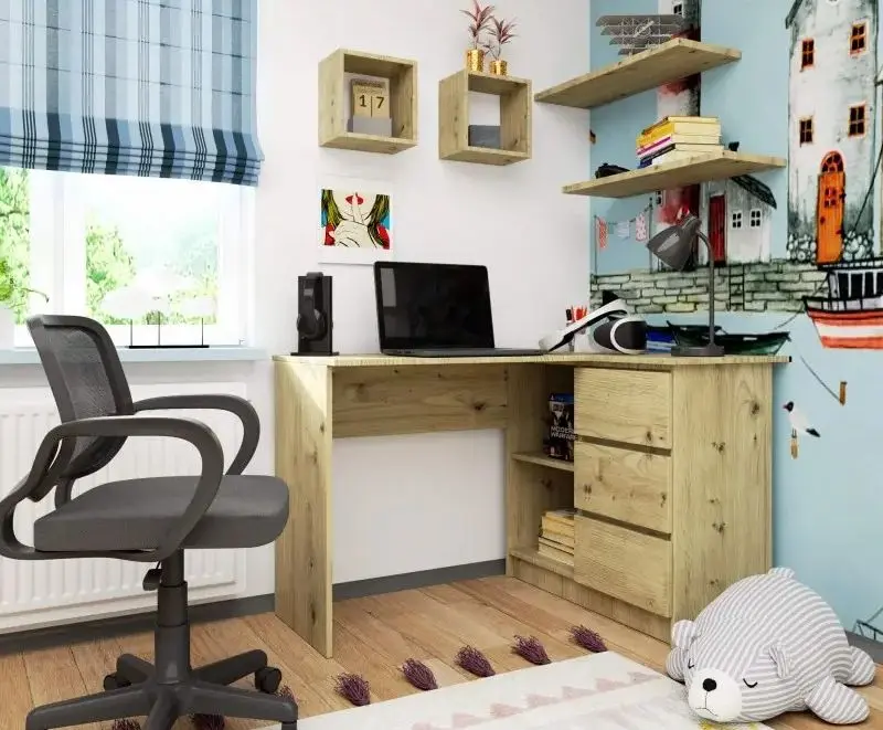 Стол письменный Akord B16 Right (Artisan Oak)