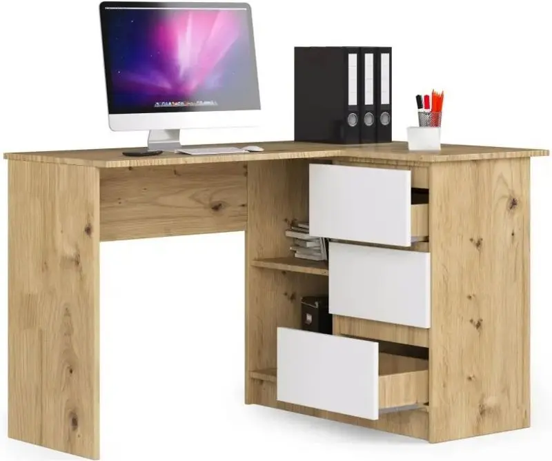 Стол письменный Akord B16 Right (Artisan Oak/White)