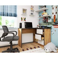 Стол письменный Akord B16 Right (Craft Oak/White) Thumb