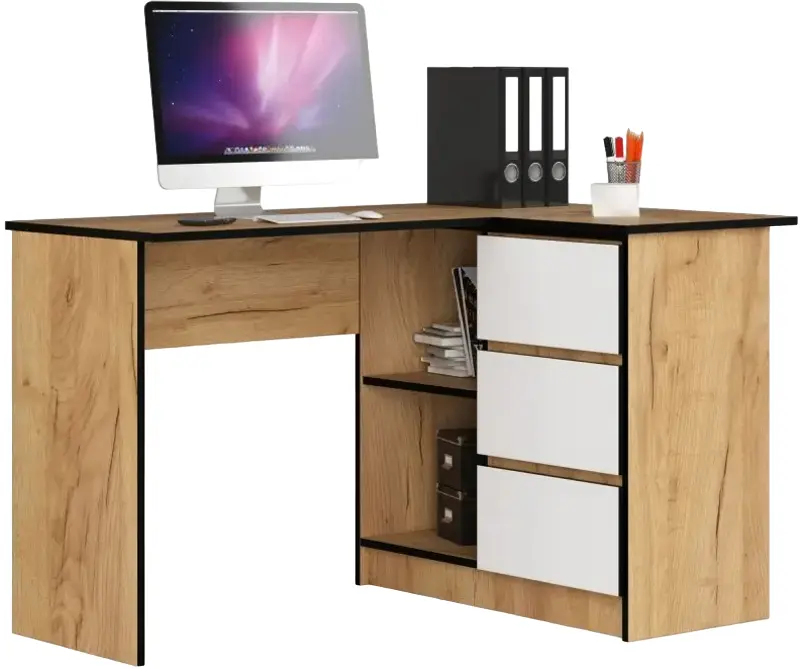 Стол письменный Akord B16 Right (Craft Oak/White)