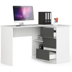 Masa de birou Akord B16 Right (White/Graphite Gray) Thumb