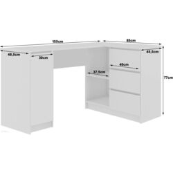 Masa de birou Akord B20 Right (Artisan Oak) Thumb