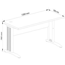 Masa de calculator Akord BM-135 (Silver/Wenge) Thumb