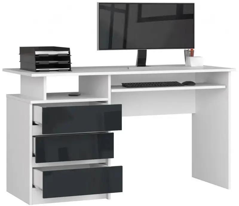 Стол компьютерный Akord CLP 135 (White/Graphite Gloss) - 6