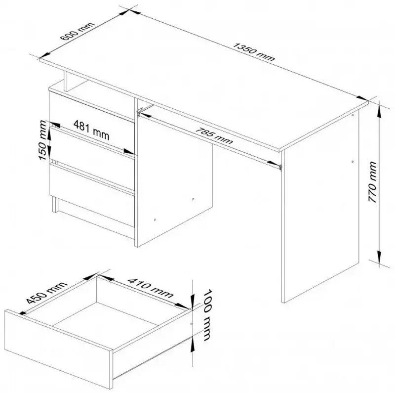 Стол компьютерный Akord CLP 135 (White/Graphite Gloss) - 2