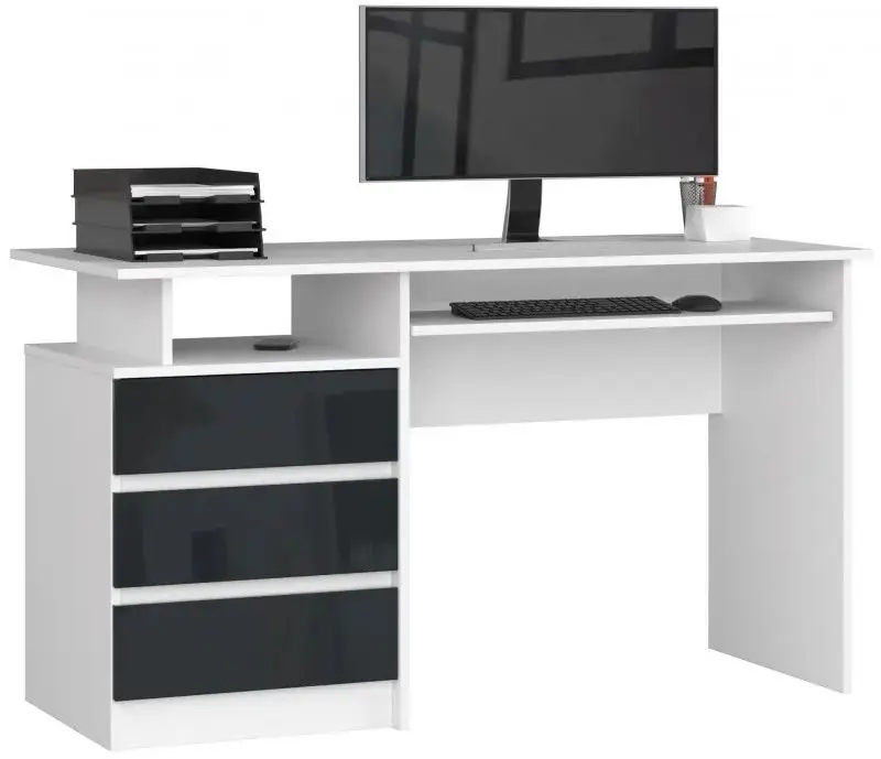 Стол компьютерный Akord CLP 135 (White/Graphite Gloss)