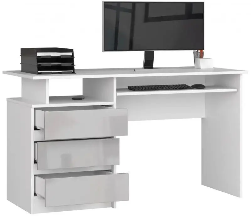 Стол компьютерный Akord CLP 135 (White/Metallic Gloss) - 6