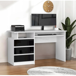 Masa pentru calculator Akord CLP 135cm (White/Black Gloss)