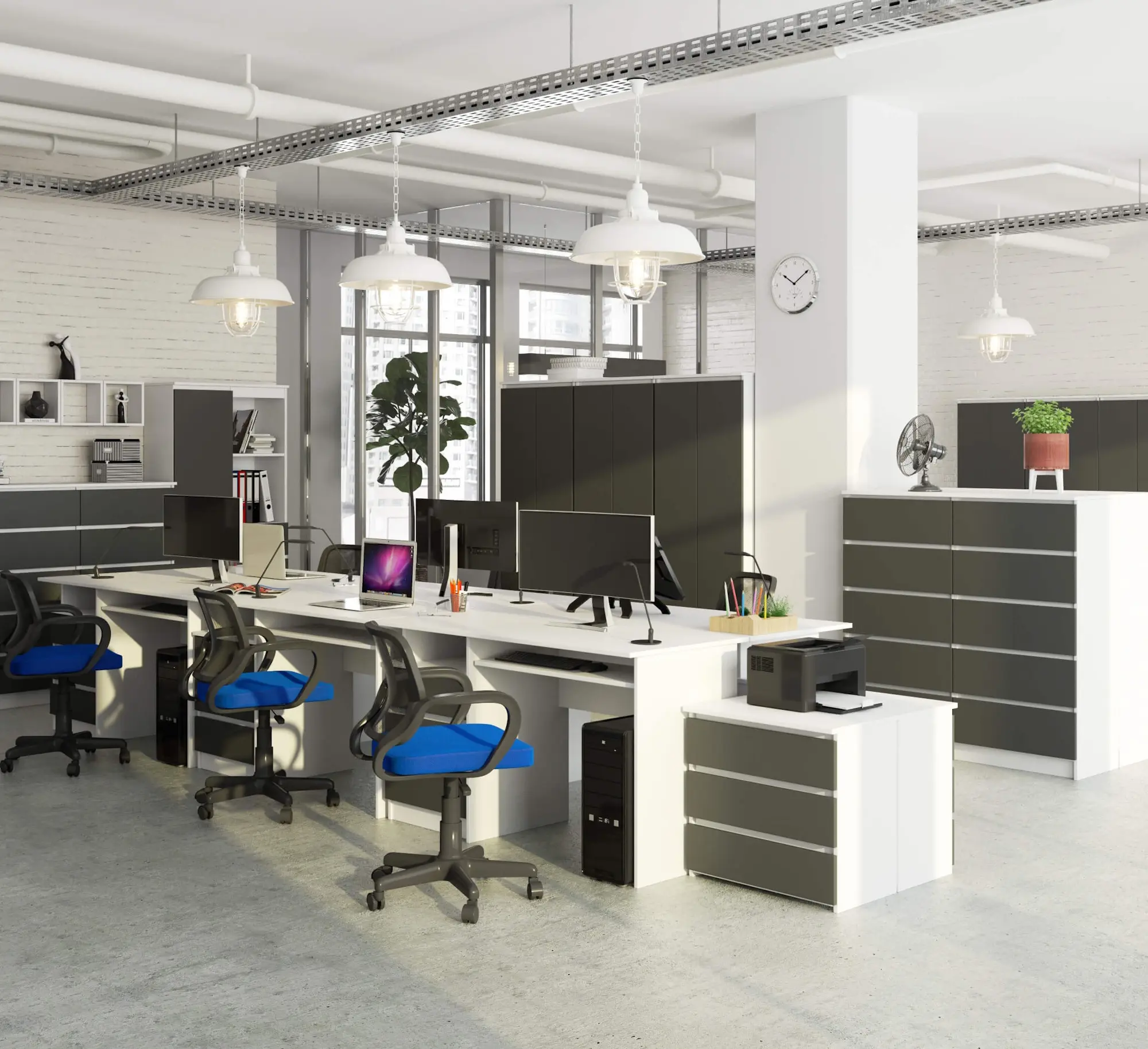 Masa pentru calculator Akord CLP 135cm (White/Graphite Grey)