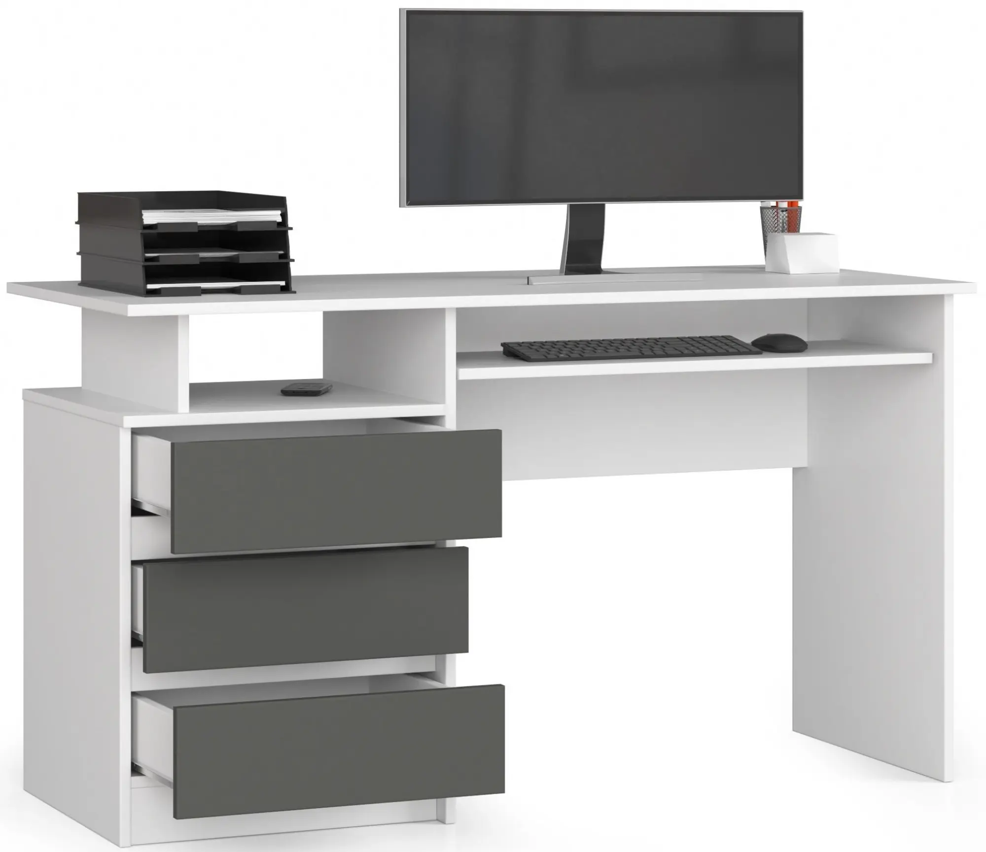 Masa pentru calculator Akord CLP 135cm (White/Graphite Grey)