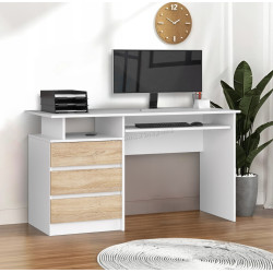 Masa pentru calculator Akord CLP 135cm (White/Sonoma Oak)