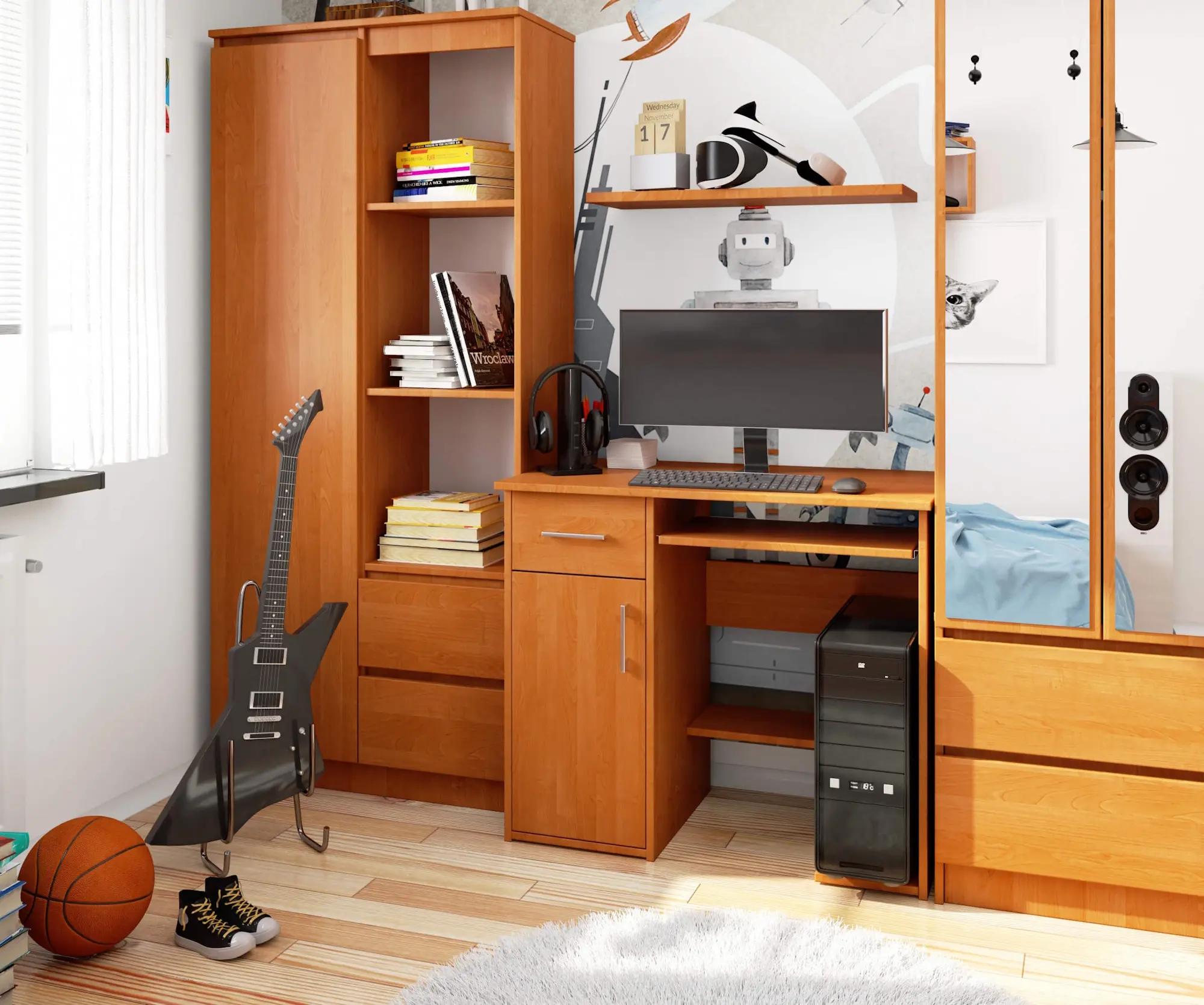 Masa pentru calculator Akord Jay 90cm (Alder)