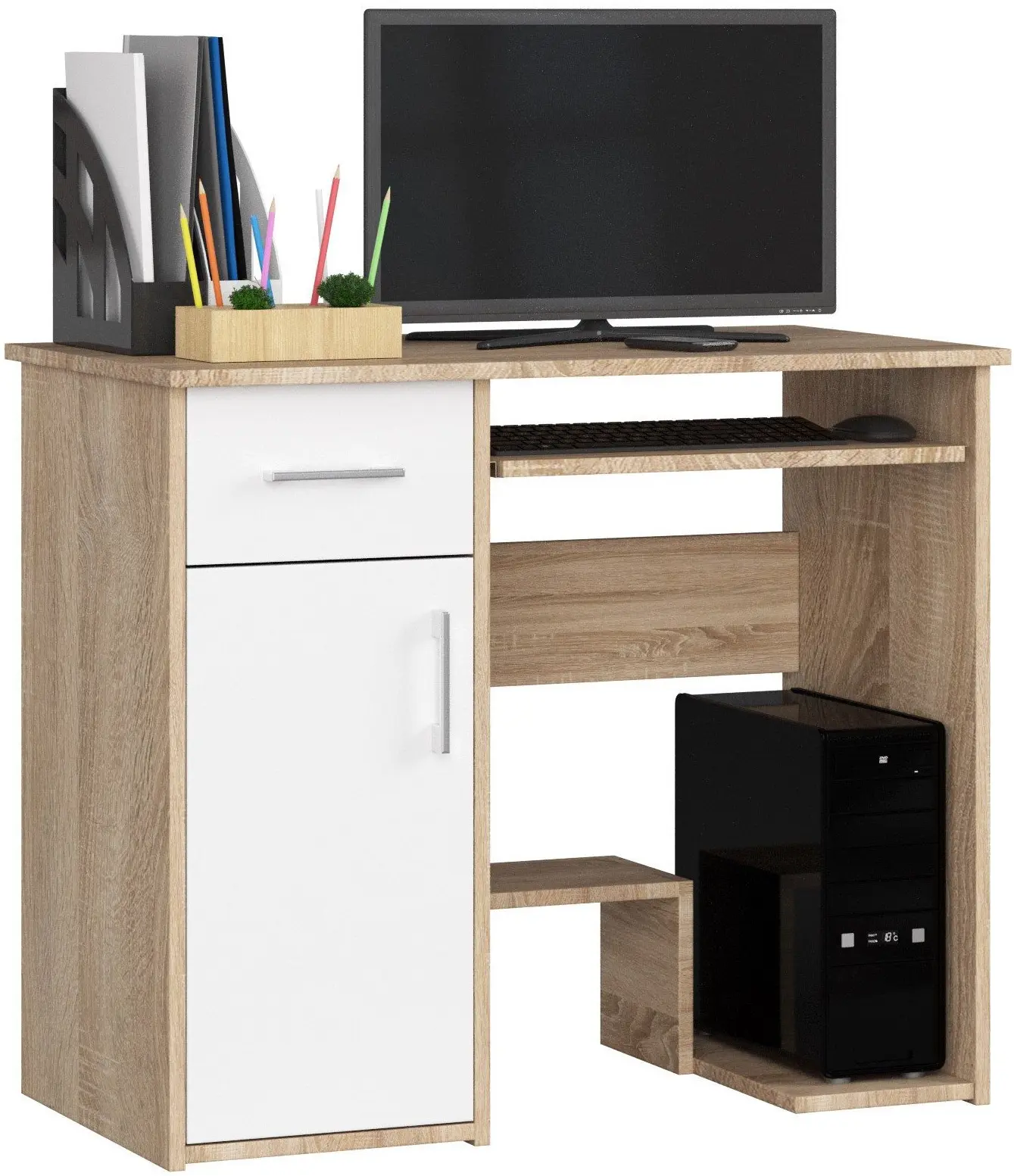 Masa pentru calculator Akord Jay 90cm (Sonoma Oak/White)