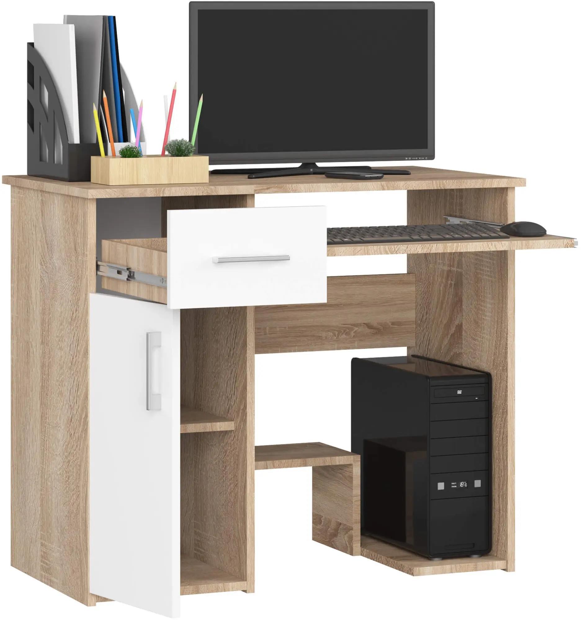 Masa pentru calculator Akord Jay 90cm (Sonoma Oak/White)