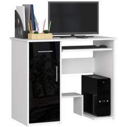 Masa pentru calculator Akord Jay 90cm (White/Black Gloss) Thumb