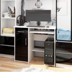 Masa pentru calculator Akord Jay 90cm (White/Black Gloss)