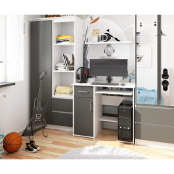 Masa pentru calculator Akord Jay 90cm (White/Graphite Grey) Thumb