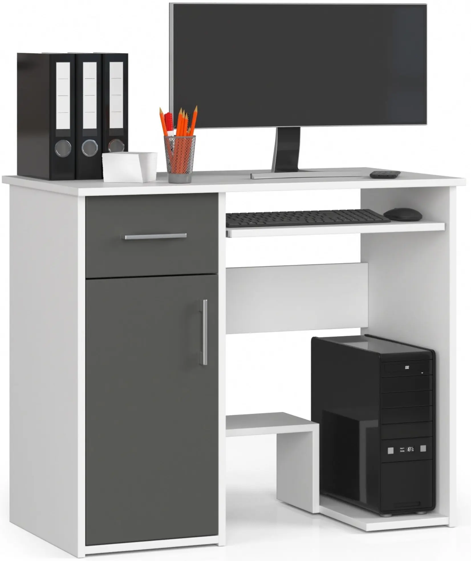 Masa pentru calculator Akord Jay 90cm (White/Graphite Grey)