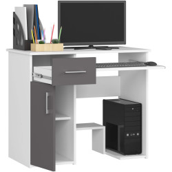 Masa pentru calculator Akord Jay 90cm (White/Graphite Grey) Thumb