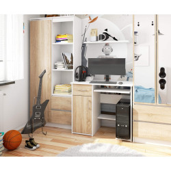 Стол компьютерный Akord Jay 90см (White/Sonoma Oak) Thumb