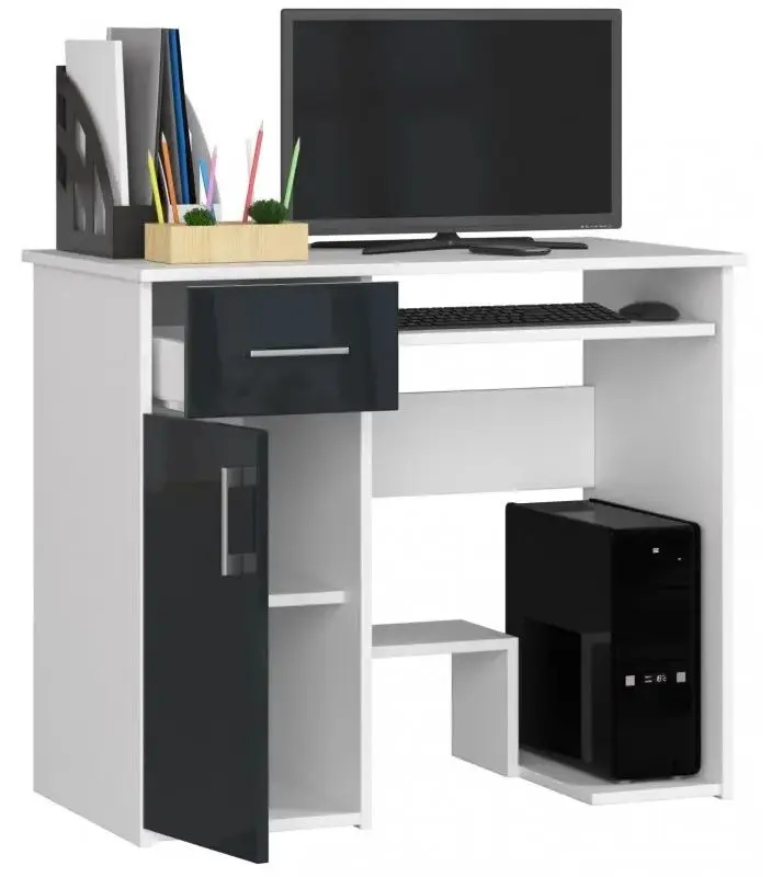 Стол компьютерный Akord Jay (White/Graphite Gloss) - 2