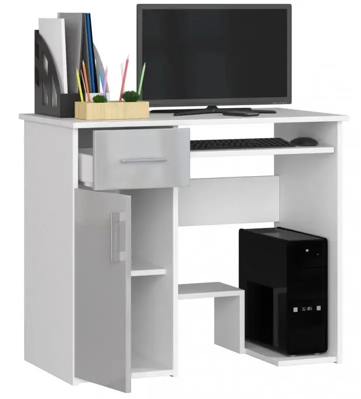 Стол компьютерный Akord Jay (White/Metallic Gloss) - 5