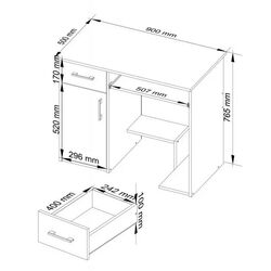 Стол компьютерный Akord Jay (White/Metallic Gloss) Thumb