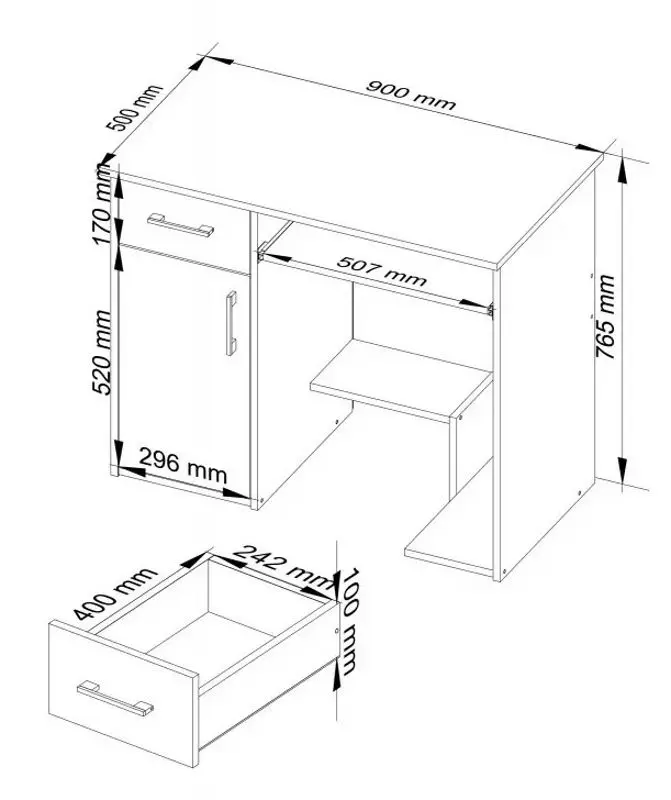 Стол компьютерный Akord Jay (White/Metallic Gloss) - 2