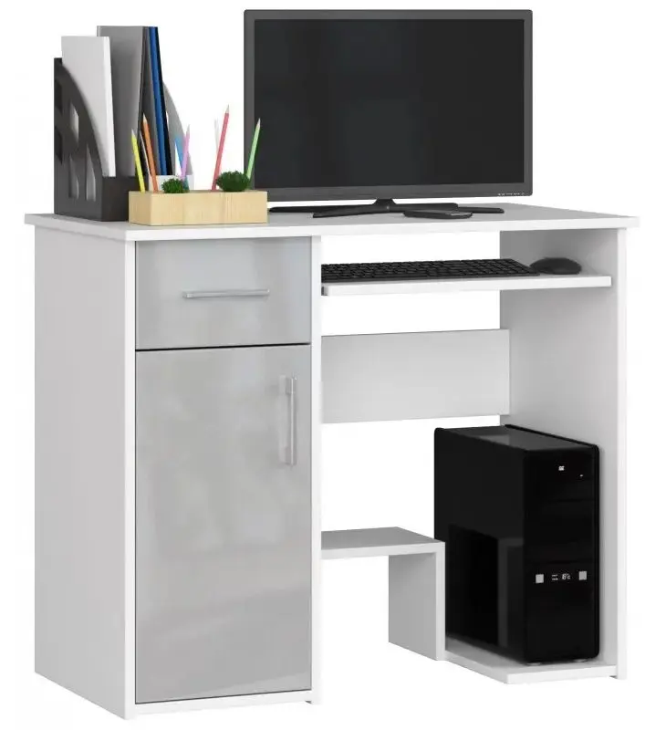 Стол компьютерный Akord Jay (White/Metallic Gloss)