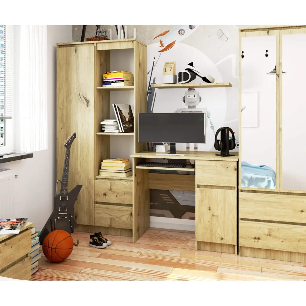 Masa pentru calculator Akord Piksel 90cm Right (Artisan Oak) - 4