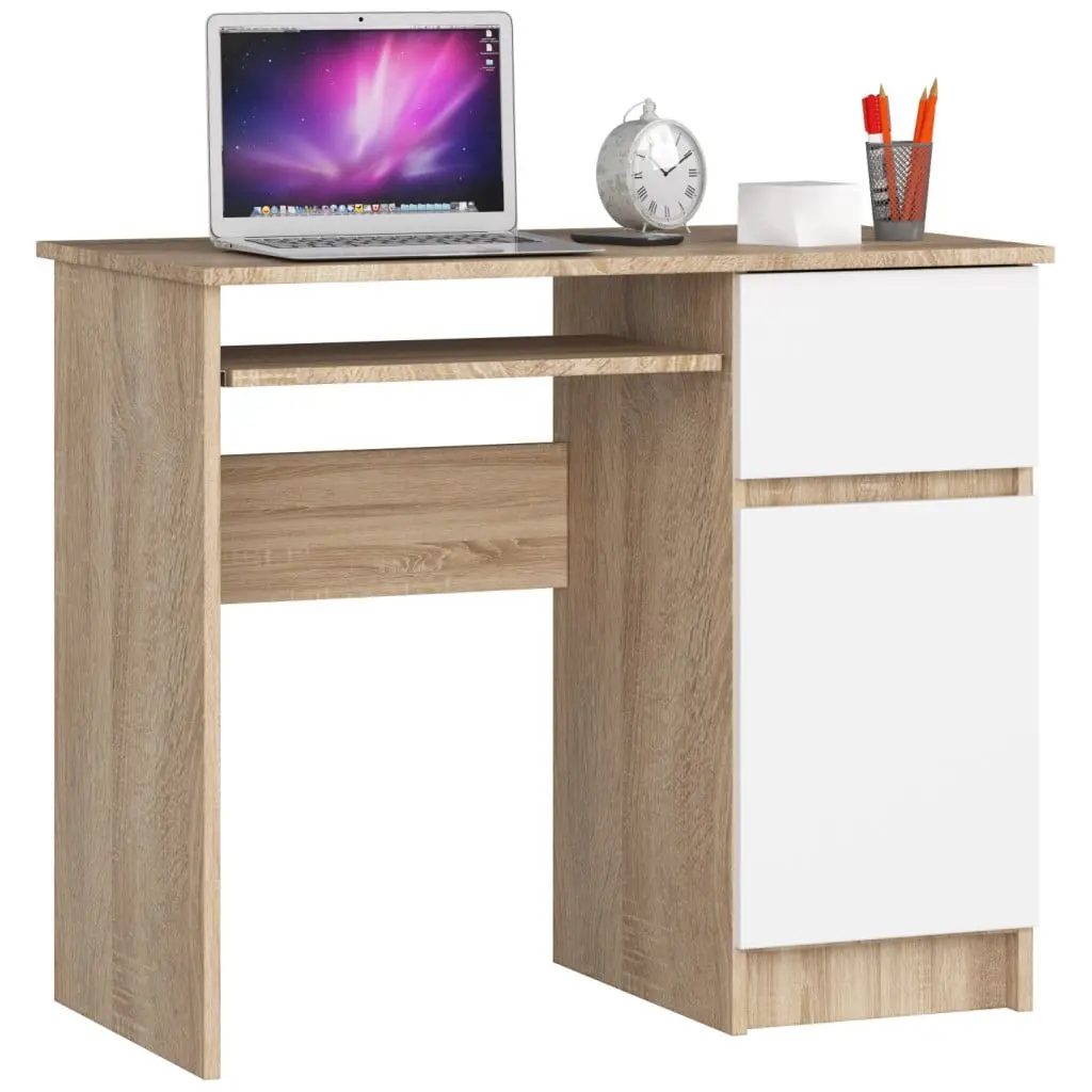 Masa pentru calculator Akord Piksel 90cm Right (Sonoma Oak/White) - 2