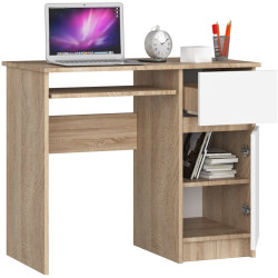 Masa pentru calculator Akord Piksel 90cm Right (Sonoma Oak/White) Thumb