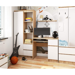 Masa pentru calculator Akord Piksel 90cm Right (Sonoma Oak/White) Thumb