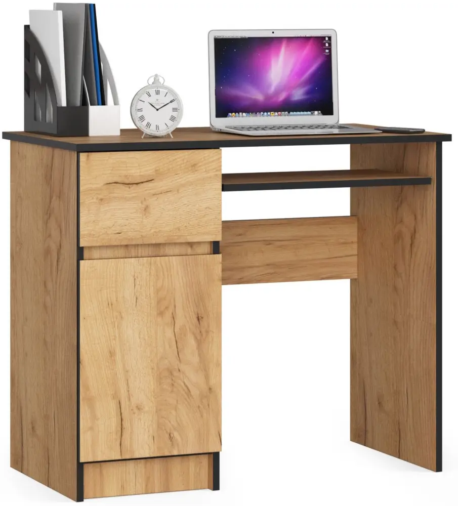 Masa pentru calculator Akord Piksel 90cm Left (Craft Oak)