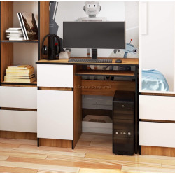 Masa pentru calculator Akord Piksel 90cm Left (Craft Oak/White)