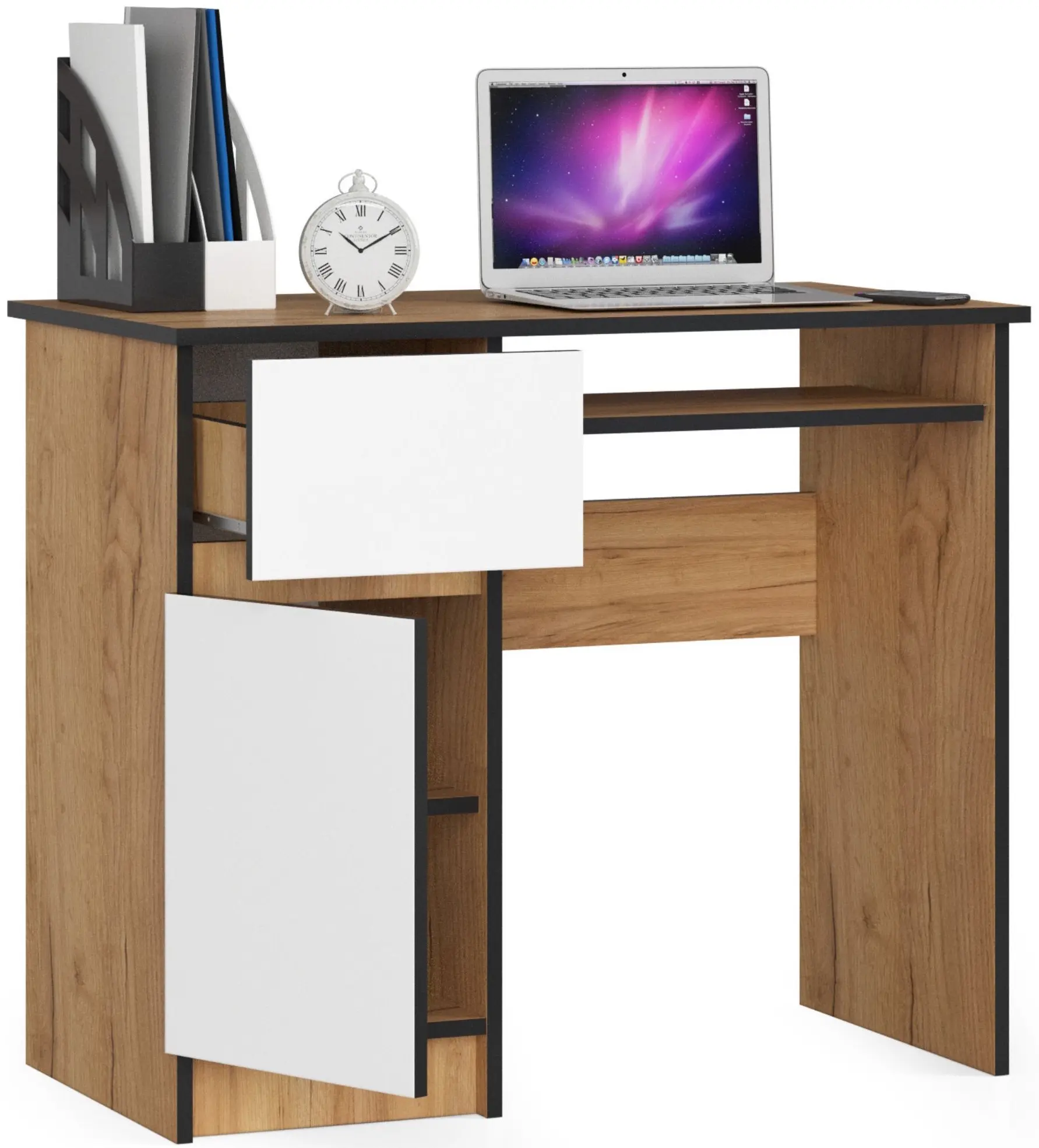 Стол компьютерный Akord Piksel 90см Left (Craft Oak/White)