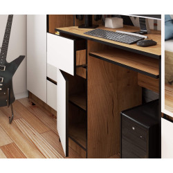 Стол компьютерный Akord Piksel 90см Left (Craft Oak/White) Thumb