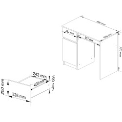 Стол компьютерный Akord Piksel 90см Left (Craft Oak/White) Thumb