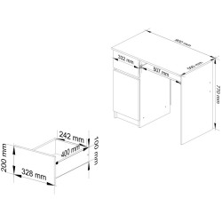 Masa pentru calculator Akord Piksel 90cm Left (Sonoma Oak) Thumb