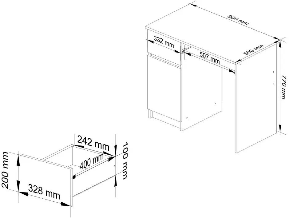 Masa pentru calculator Akord Piksel 90cm Left (Sonoma Oak)