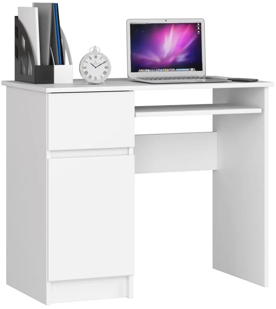 Masa pentru calculator Akord Piksel 90cm Left (White) - 2