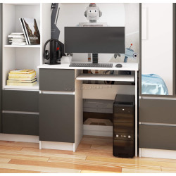 Masa pentru calculator Akord Piksel 90cm Left (White/Graphite Grey)