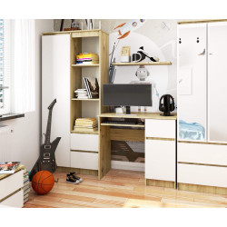 Masa pentru calculator Akord Piksel 90cm Right (Artisan Oak/White) Thumb