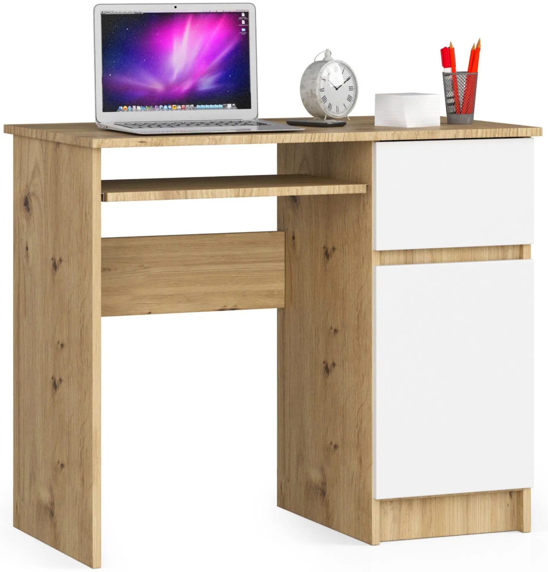 Masa pentru calculator Akord Piksel 90cm Right (Artisan Oak/White)