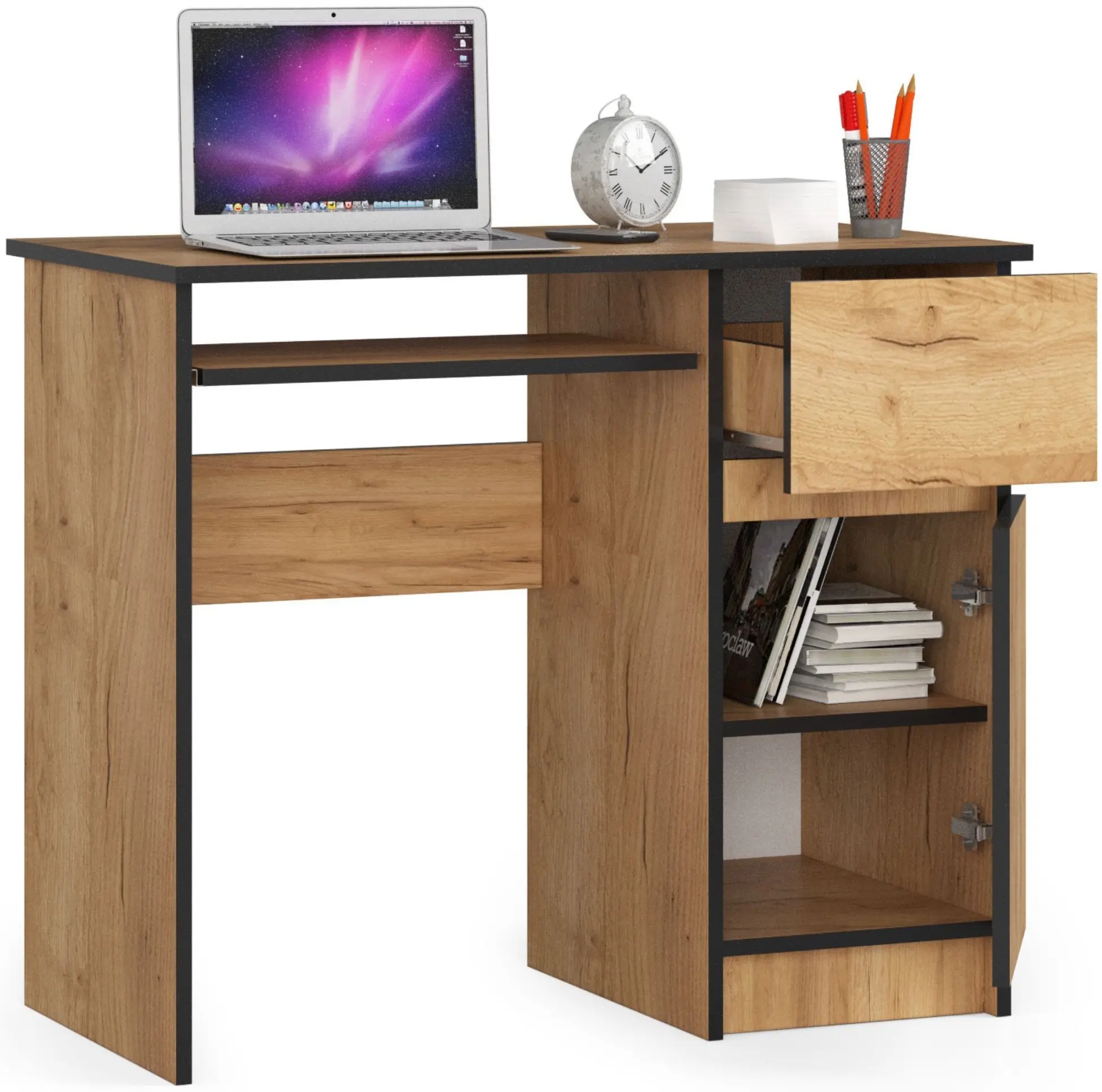 Masa pentru calculator Akord Piksel 90cm Right (Craft Oak)