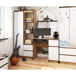 Стол компьютерный Akord Piksel 90см Right (Craft Oak/White) Thumb